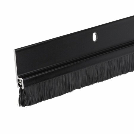 RANDALL 3' Black Aluminum Brush Door Sweep For Gap Up To 1" 3 FT BS-100-BLK
